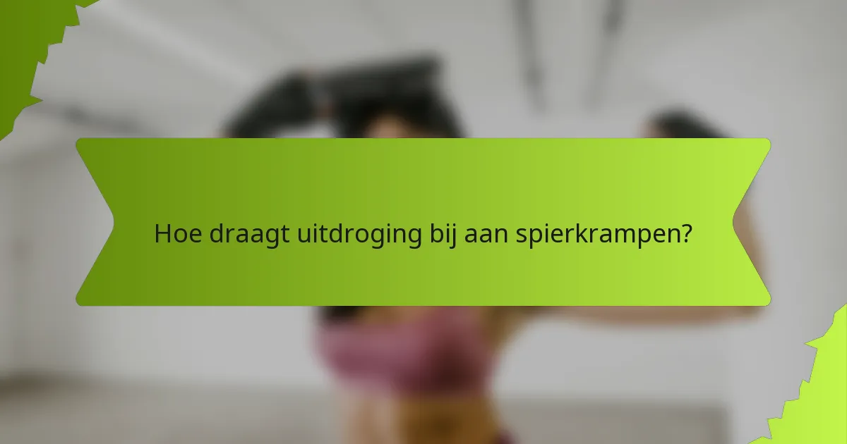 Hoe draagt uitdroging bij aan spierkrampen?