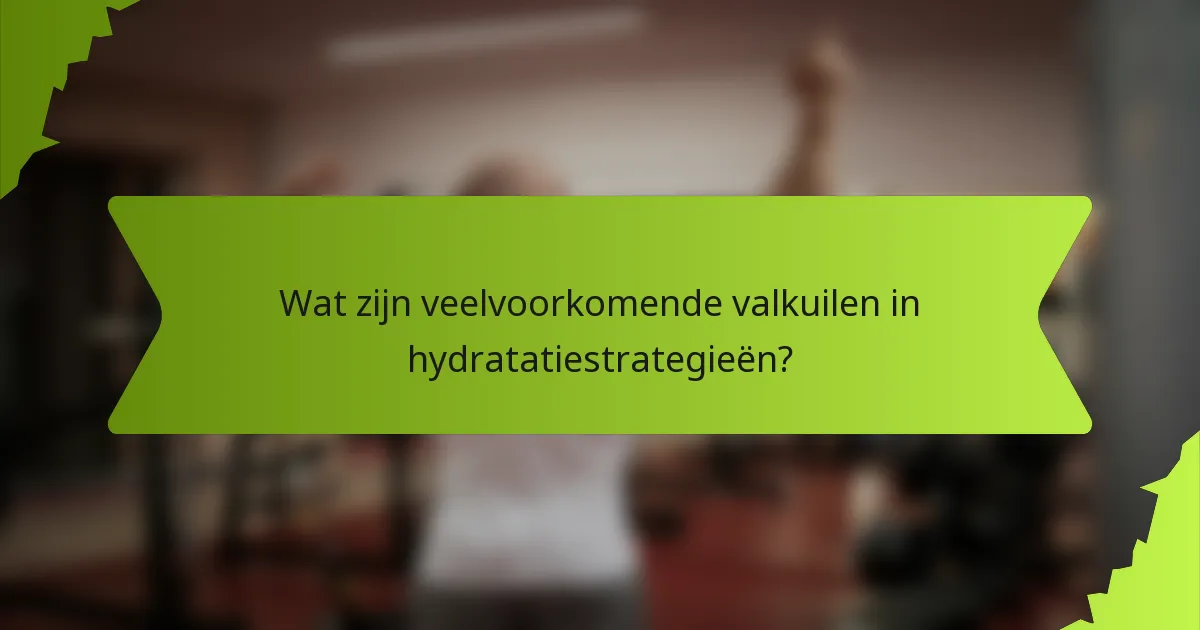 Wat zijn veelvoorkomende valkuilen in hydratatiestrategieën?