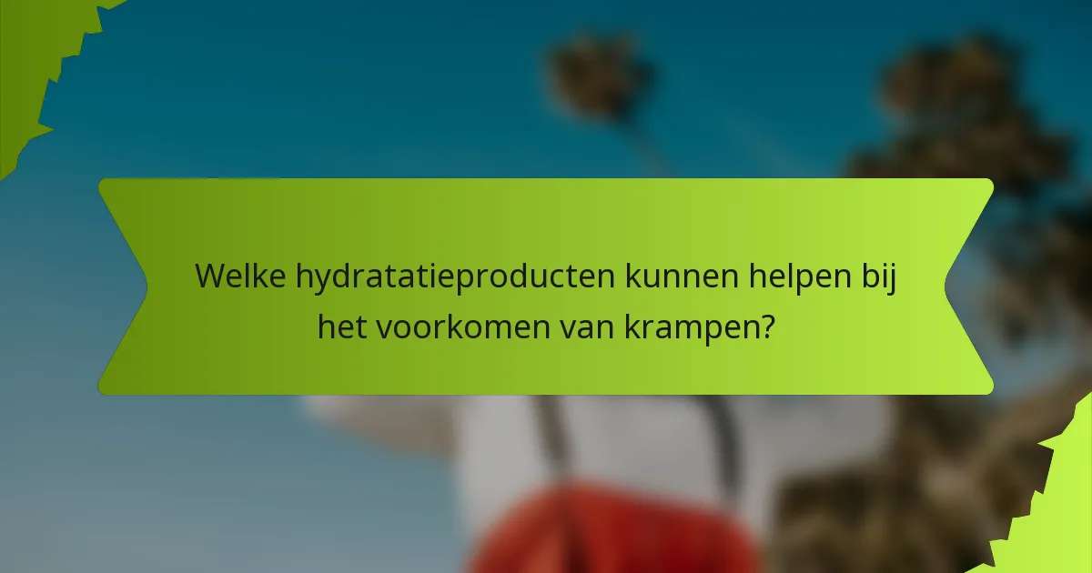 Welke hydratatieproducten kunnen helpen bij het voorkomen van krampen?
